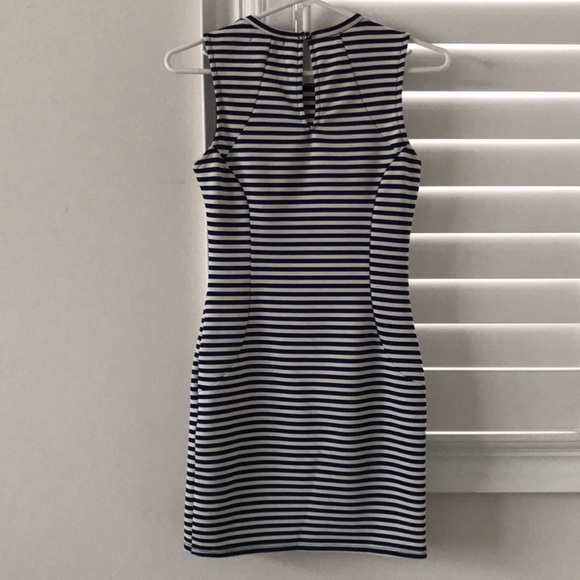 MONTEAU White and Blue Striped Dress - Picture 2 of 6